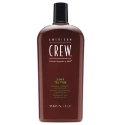American Crew Tea Tree 3-In-1 Shampoo Condicionador E Gel Banho Para Homem