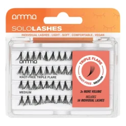 Amma Sololashes Pestanas Postiças Sem Nó Triple Flare M