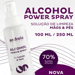 Andreia Alcohol Power Spray Solução De Limpeza Para Pés E Mãos