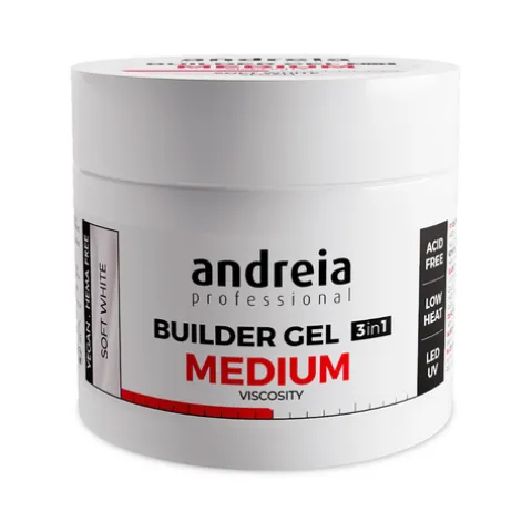 Andreia Builder Gel 3In1 Gel Construção Média Viscosidade Soft White
