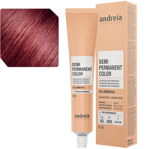 Andreia Coloração Demi Permanente 5.65 Castanho Claro Vermelho Violeta