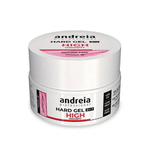 Andreia Hard Gel 2In1 Gel Construção Alta Viscosidade Glitter Pink