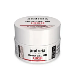 Andreia Hard Gel 2In1 Gel Construção Alta Viscosidade Glitter Soft White