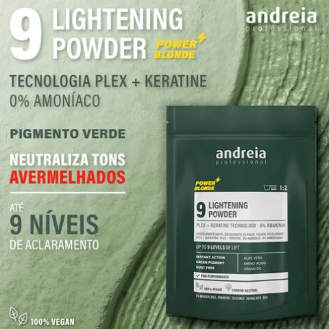 Andreia Power Blonde 9 Pó Descolorante Verde