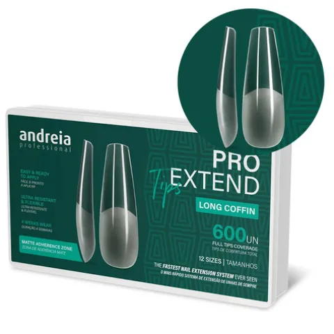 Andreia Pro Extend Tips Extensões De Unhas Long Coffin Formato Coffin Longo