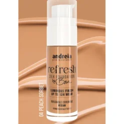 Andreia Refresh Silk Foundation By Bru 04 Peach Sorbet