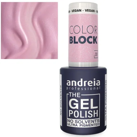 Andreia The Gel Polish Cb1 Rosa Bebé Com Shimmer Azul
