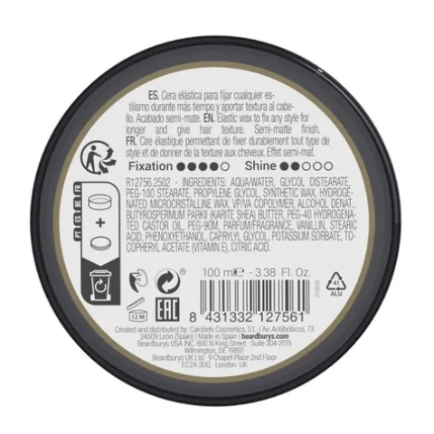 Beardburys Spider Cera Para O Cabelo Acabamento Mate Fixação Média