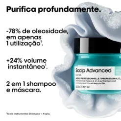 L’Oréal Pro Serie Expert Scalp Advanced Argila 2 Em 1 Para Cabelo Oleoso