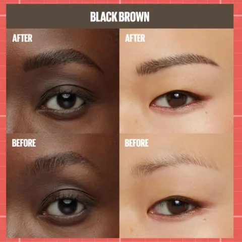Maybelline Build-A-Brow 2 In 1 Caneta E Gel De Sobrancelhas 262 Black Brown
