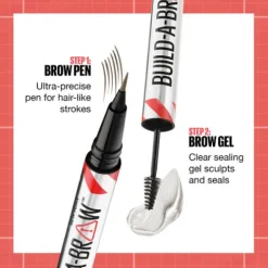 Maybelline Build-A-Brow 2 In 1 Caneta E Gel De Sobrancelhas 262 Black Brown