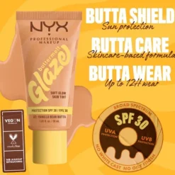 Nyx Pro Makeup Buttermelt Glaze Soft Glow Skin Tint Spf 30 - Vanilla