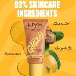 Nyx Pro Makeup Buttermelt Glaze Soft Glow Skin Tint Spf 30 - Cashew