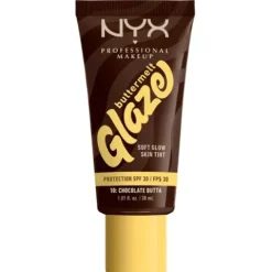 Nyx Pro Makeup Buttermelt Glaze Soft Glow Skin Tint Spf 30 - Chocolate