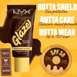 Nyx Pro Makeup Buttermelt Glaze Soft Glow Skin Tint Spf 30 - Chocolate
