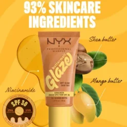 Nyx Pro Makeup Buttermelt Glaze Soft Glow Skin Tint Spf 30 - Almond