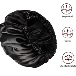 Touca De Cetim Anti-Frizz - Preta