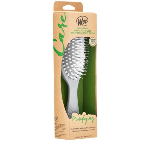 Wet Brush Go Green Treatment & Shine Escova De Cabelo - Carvão Infundido