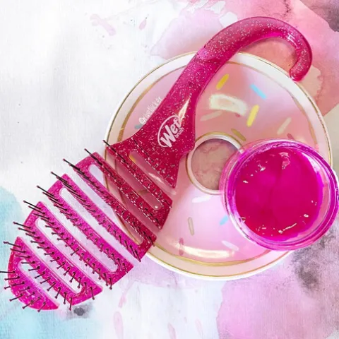 Wet Brush Shower Detangler Escova De Cabelo - Pink Glitter